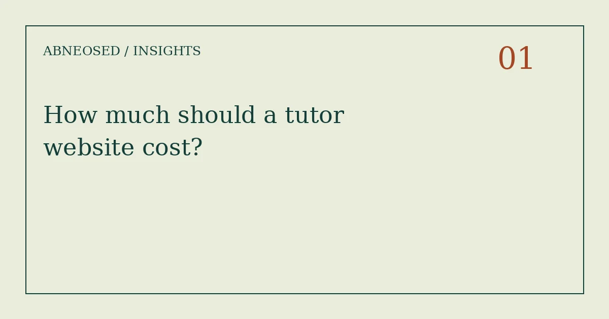 How much should a tutor website cost?